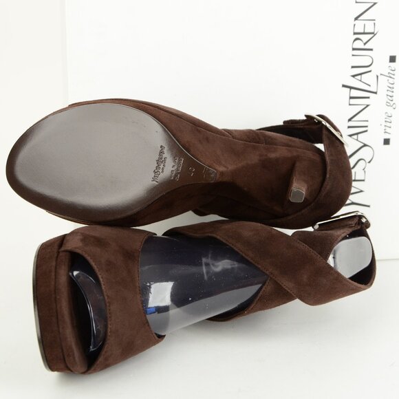 YVES SAINT LAURENT SHOES 'FATALE 95' SANDALS SUEDE LEATHER sz 40 / 10 - Picture 6 of 9